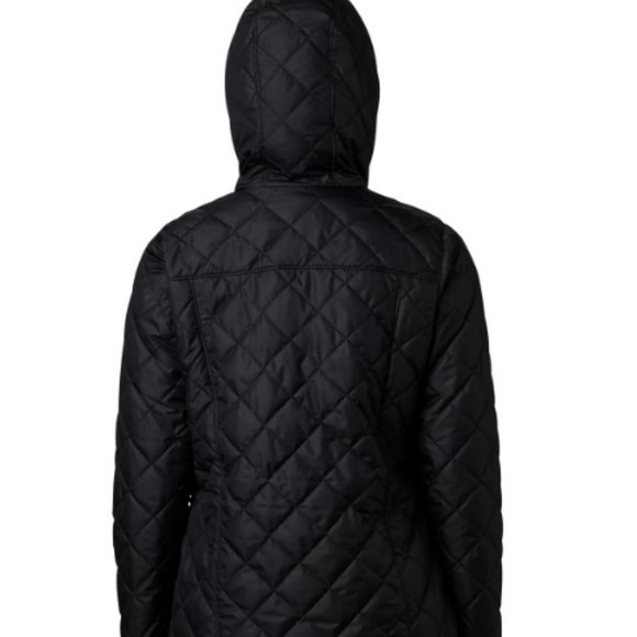 Columbia Copper Crest Hooded Fleece-Lined Mid-Length Coat, Black, L - Picture 2 of 6
